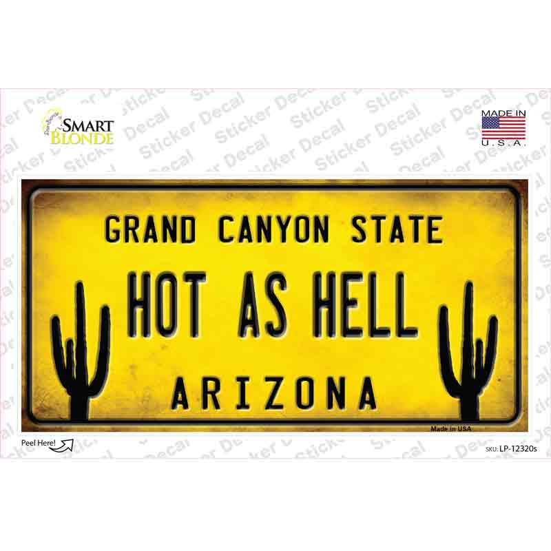 LP-12320s-M Arizona Hot As Hell Novelty Sticker Decal, Medium