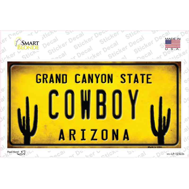 LP-12322s-M Arizona Cowboy Novelty Sticker Decal, Medium