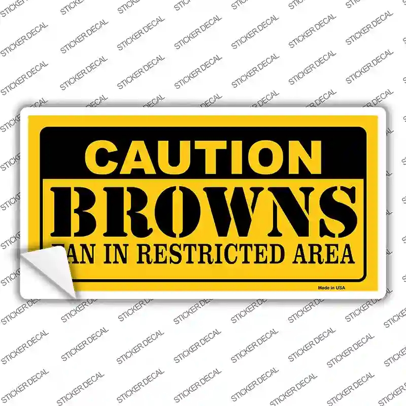LP-2542s-L Caution Browns Novelty Sticker Decal, Large