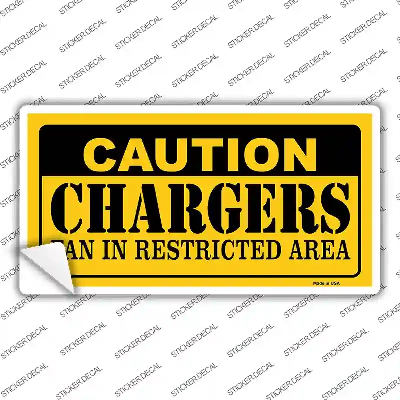 LP-2547s-S Caution Chargers Novelty Sticker Decal, Small