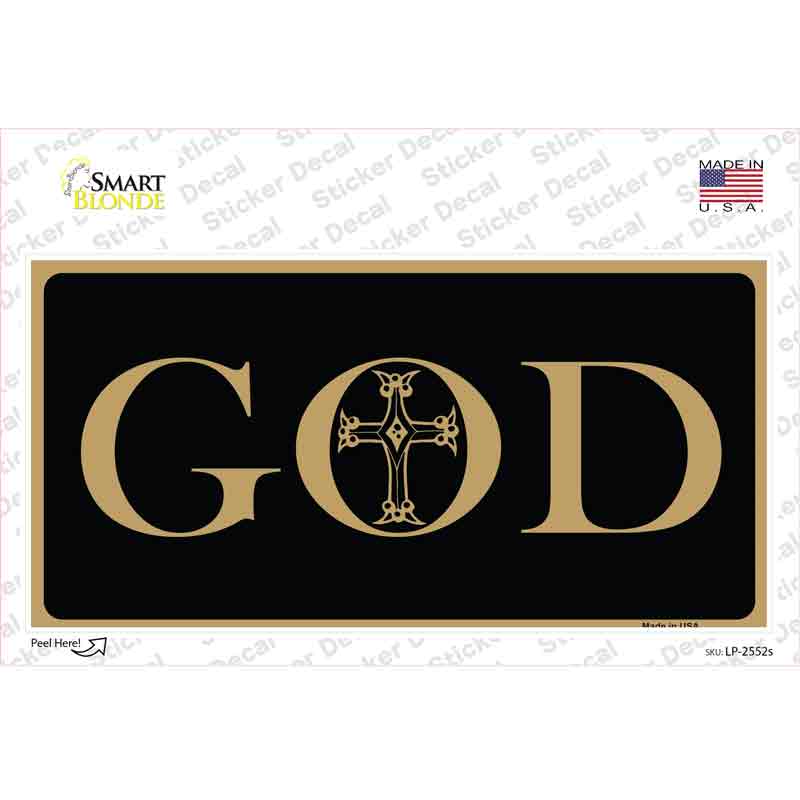 LP-2552s-M God Novelty Sticker Decal, Medium