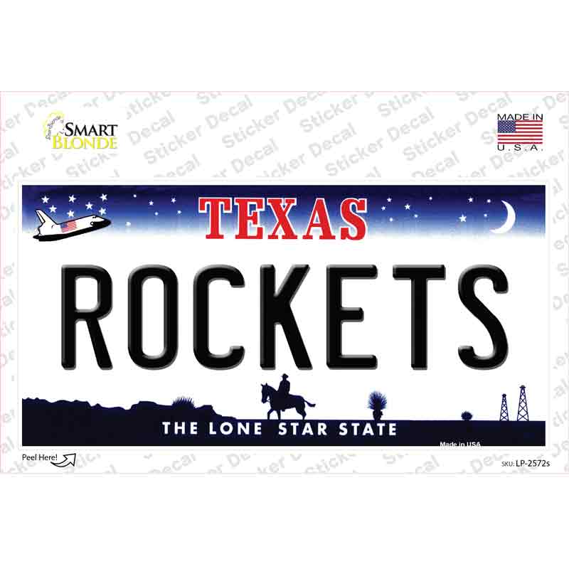 LP-2572s-M Rockets Texas State Novelty Sticker Decal, Medium