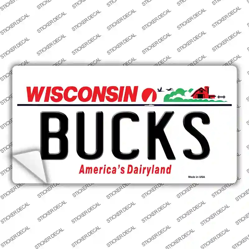 LP-2578s-S Bucks Wisconsin State Novelty Sticker Decal, Small