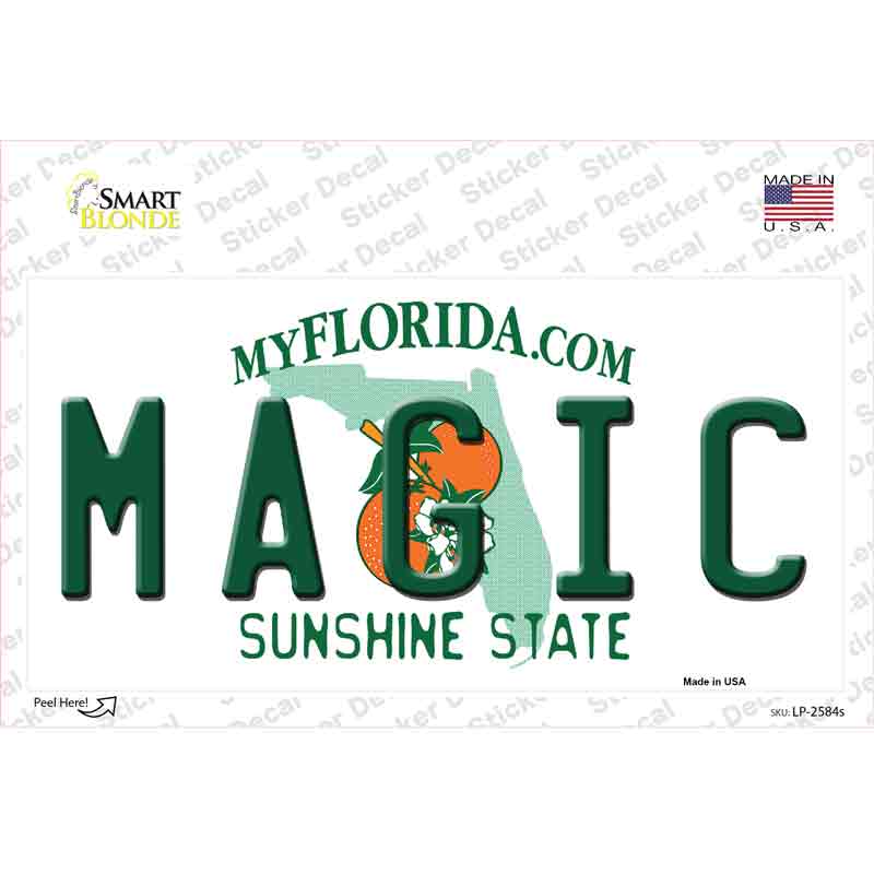 LP-2584s-M Magic Florida State Novelty Sticker Decal, Medium