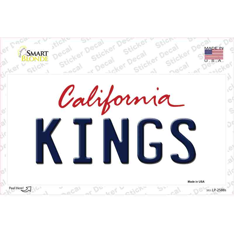 LP-2588s-M Kings California Background Novelty Sticker Decal, Medium