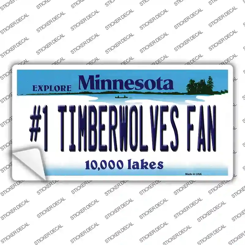 LP-13426s-L Number 1 Timberwolves Fan Novelty Sticker Decal, Large
