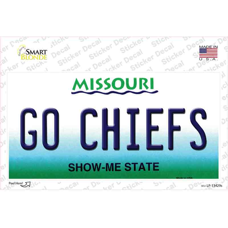 LP-13429s-M Go Chiefs Novelty Sticker Decal, Medium