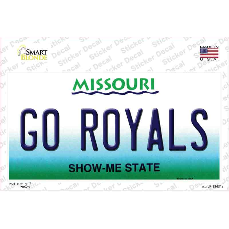 LP-13431s-M Go Royals Novelty Sticker Decal, Medium