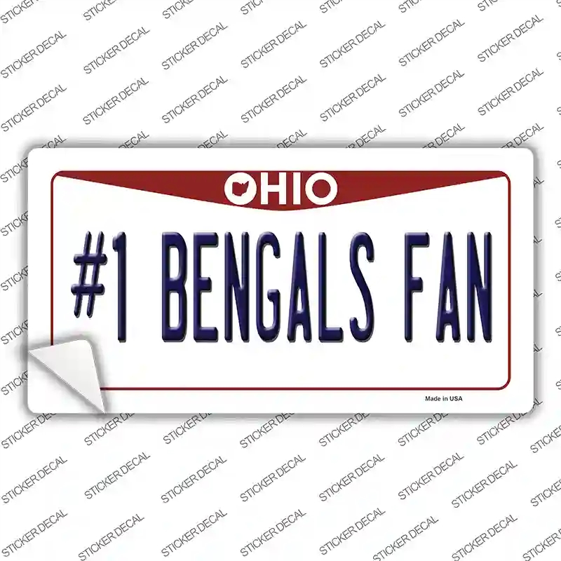 LP-13474s-S Number 1 Bengals Fan Novelty Sticker Decal, Small
