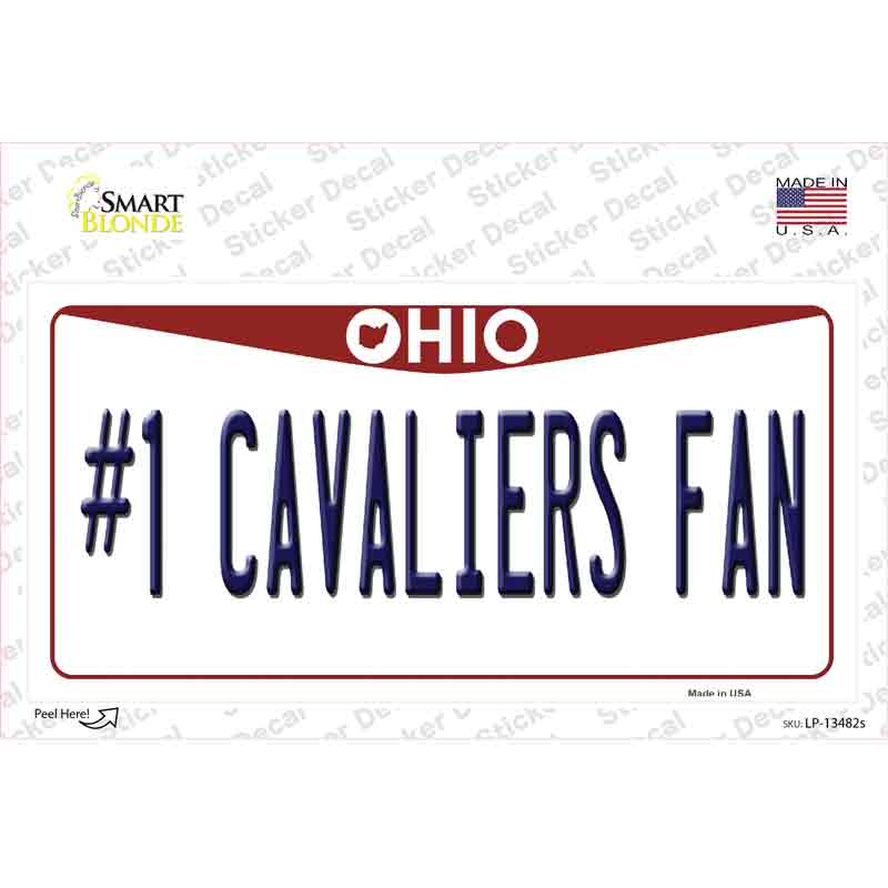 LP-13482s-M Number 1 Cavaliers Fan Novelty Sticker Decal, Medium