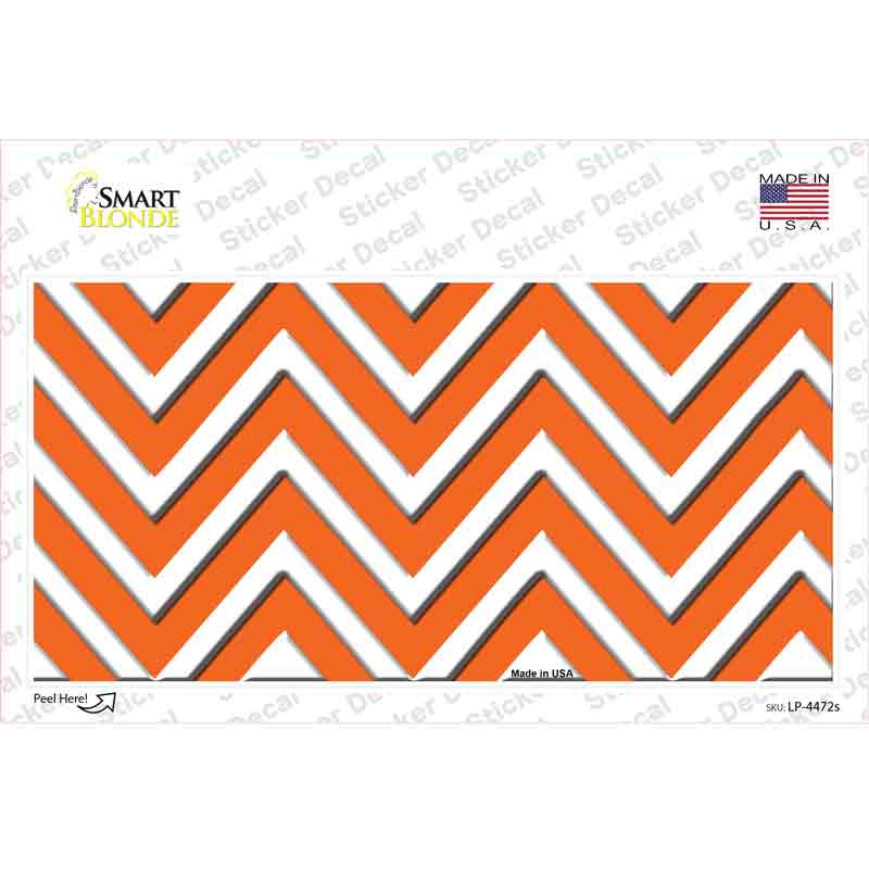 LP-4472s-M Orange Chevron Novelty Sticker Decal, Medium