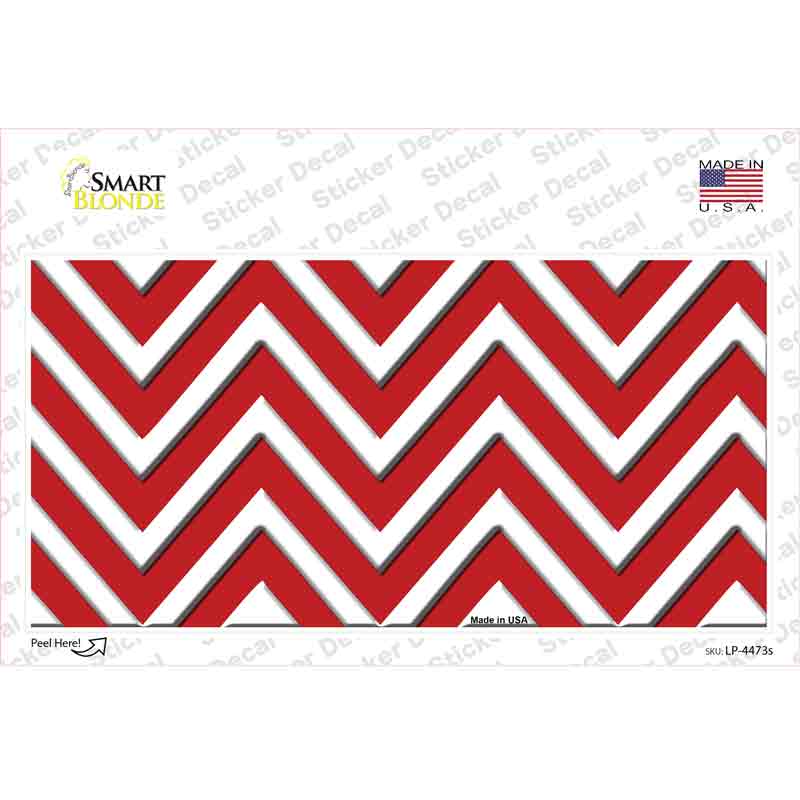 LP-4473s-M Red Chevron Novelty Sticker Decal, Medium