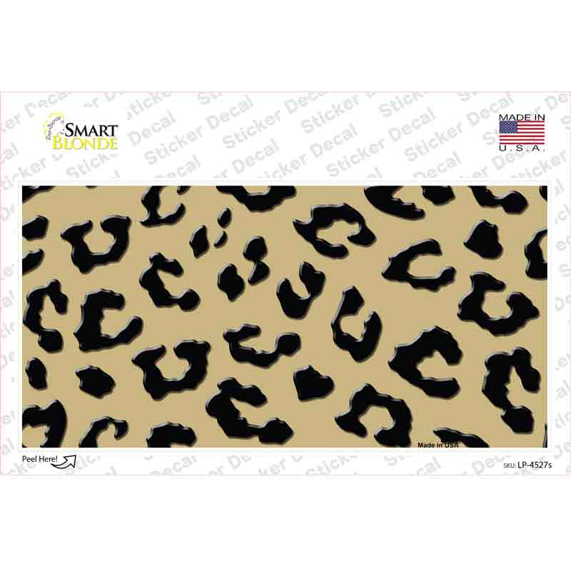 LP-4527s-M Gold Black Cheetah Novelty Sticker Decal, Medium