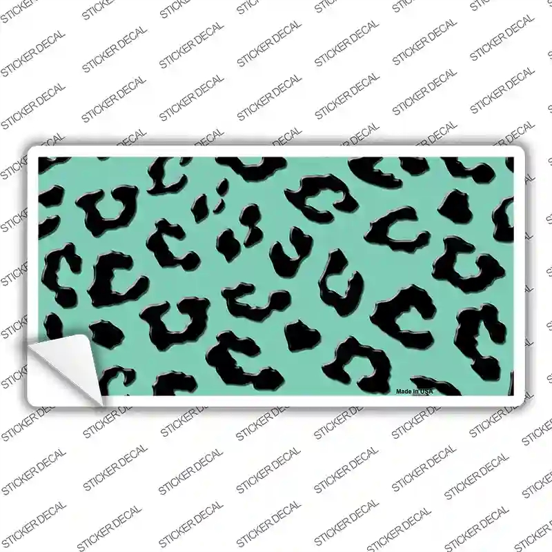LP-4528s-S Mint Black Cheetah Novelty Sticker Decal, Small