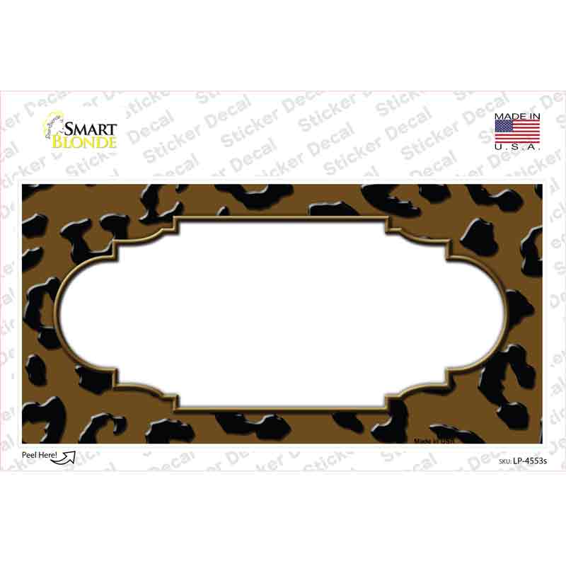 LP-4553s-M Brown Black Cheetah Scallop Novelty Sticker Decal, Medium