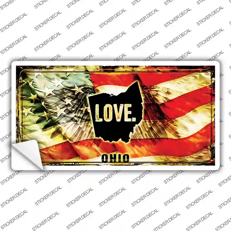 LP-8621s-L Ohio Love Novelty Sticker Decal, Large