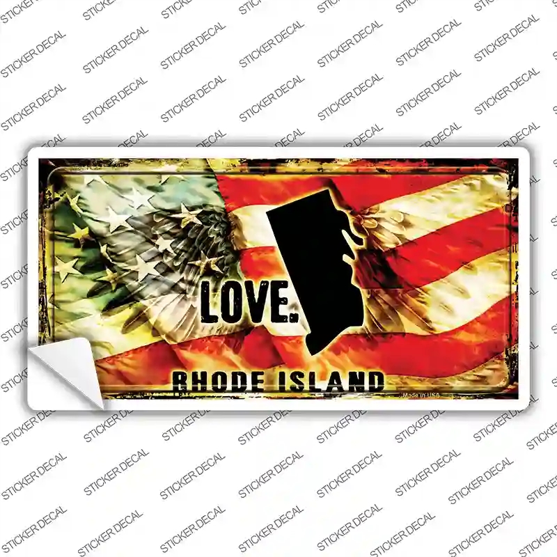 LP-8625s-L Rhode Island Love Novelty Sticker Decal, Large