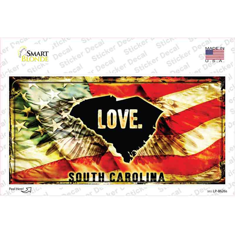 LP-8626s-M South Carolina Love Novelty Sticker Decal, Medium