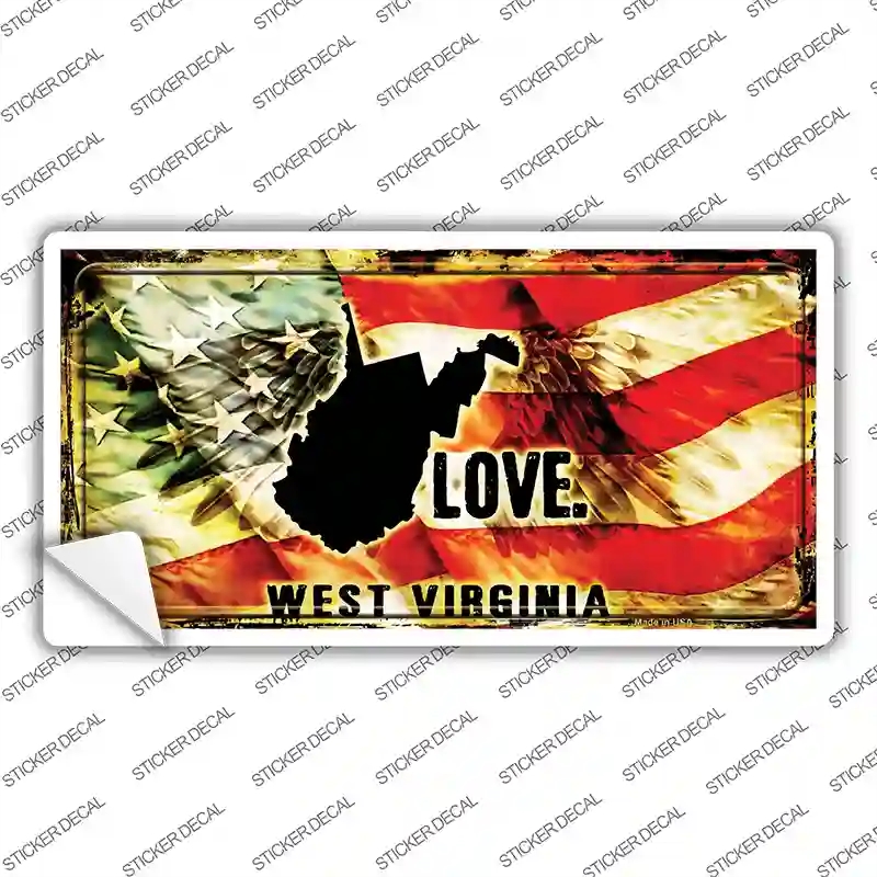 LP-8634s-L West Virginia Love Novelty Sticker Decal, Large
