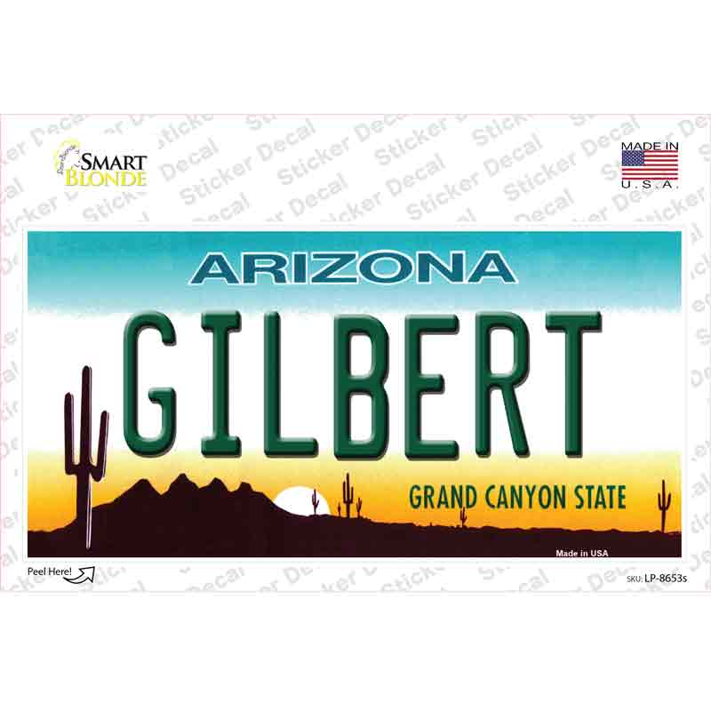 LP-8653s-M Gilbert Arizona Novelty Sticker Decal, Medium