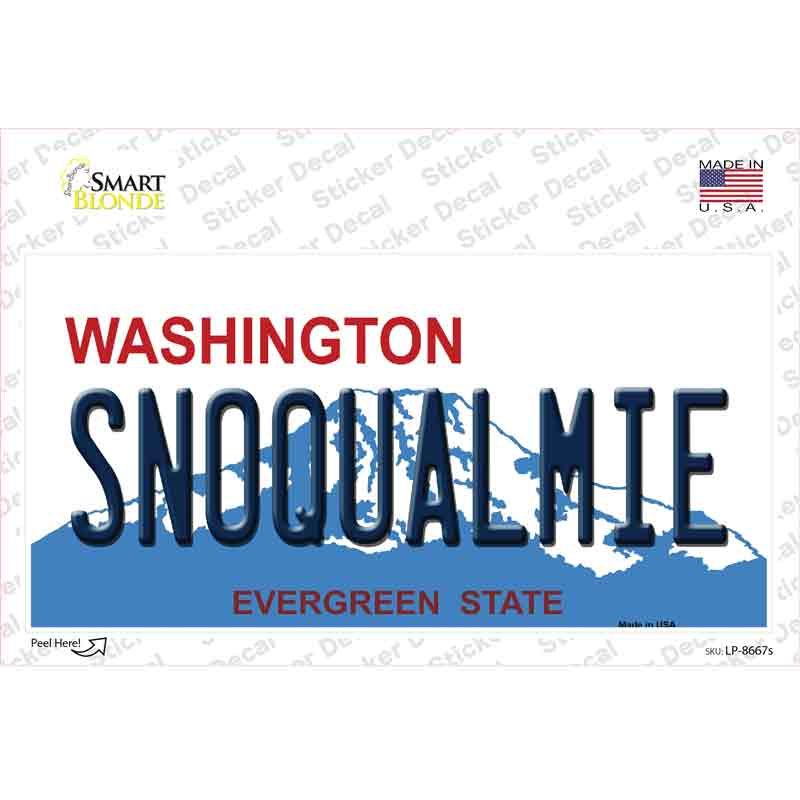 LP-8667s-M Snoqualmie Washington Novelty Sticker Decal, Medium