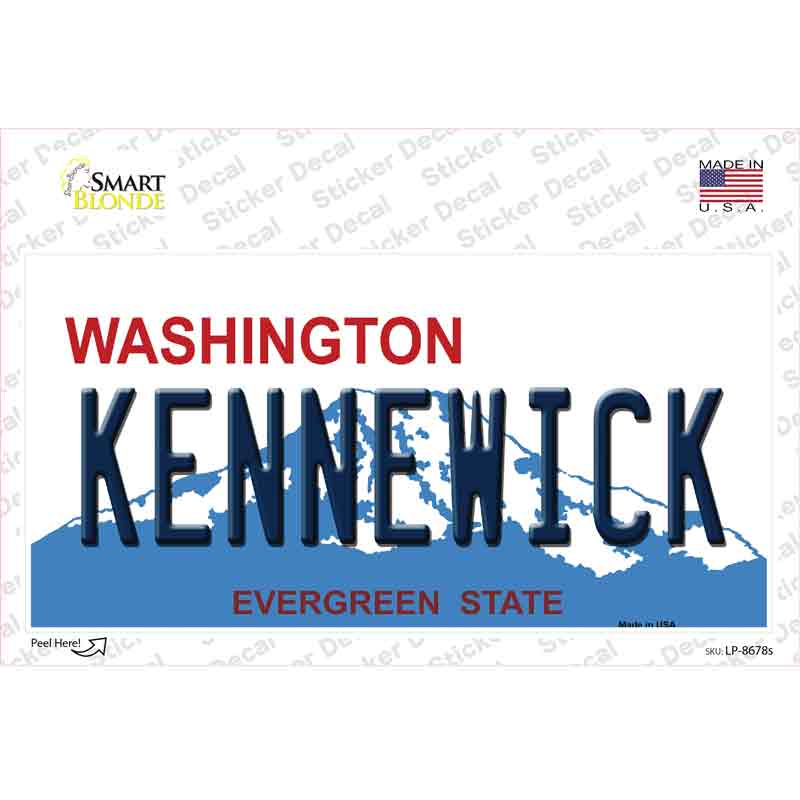 LP-8678s-M Ken ick Washington Novelty Sticker Decal, Medium