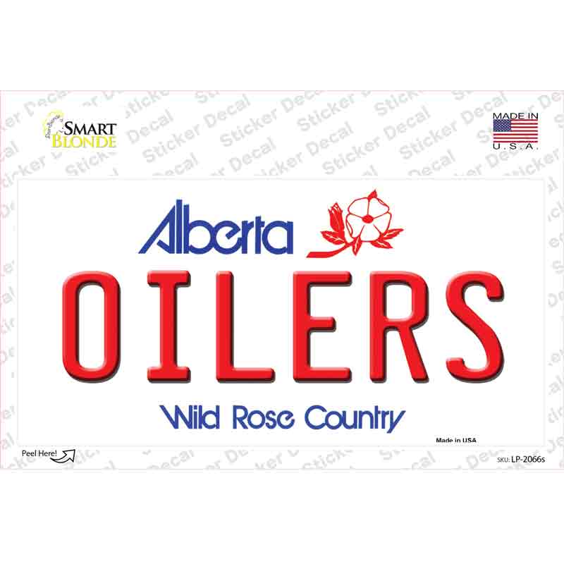 LP-2066s-M Oilers Alberta Canada Province Novelty Sticker Decal, Medium
