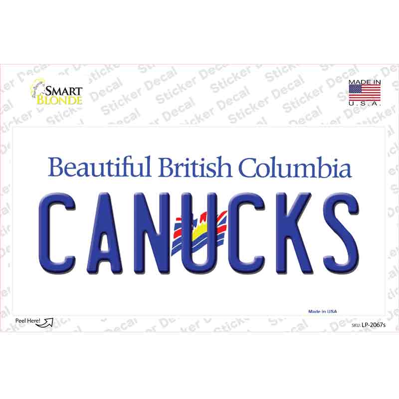 LP-2067s-M Canucks British Columbia Canada Province Novelty Sticker Decal, Medium