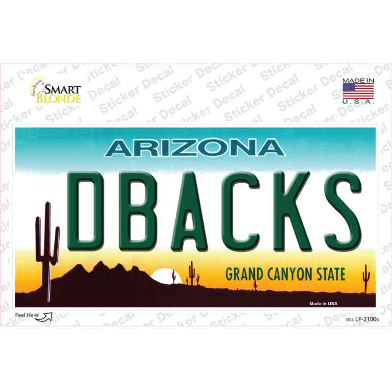 LP-2100s-M Dbacks Arizona State Novelty Sticker Decal, Medium