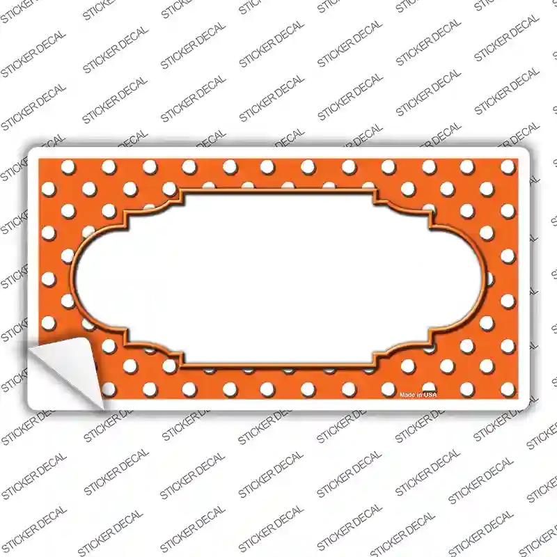 LP-4355s-L Scallop Orange White Polka Dot Novelty Sticker Decal, Large