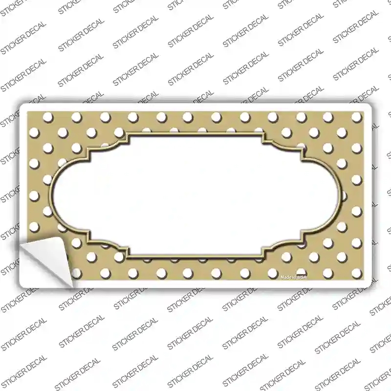 LP-4363s-S Scallop Gold White Polka Dot Novelty Sticker Decal, Small