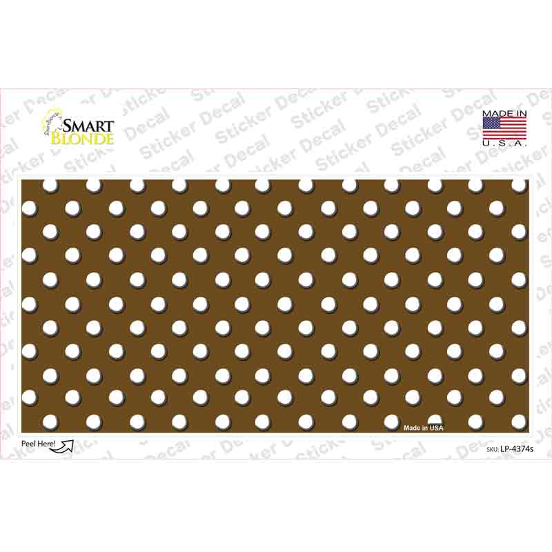 LP-4374s-M Brown Polka Dot Novelty Sticker Decal, Medium