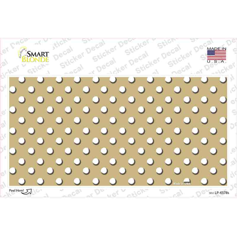 LP-4378s-M Gold Polka Dot Novelty Sticker Decal, Medium
