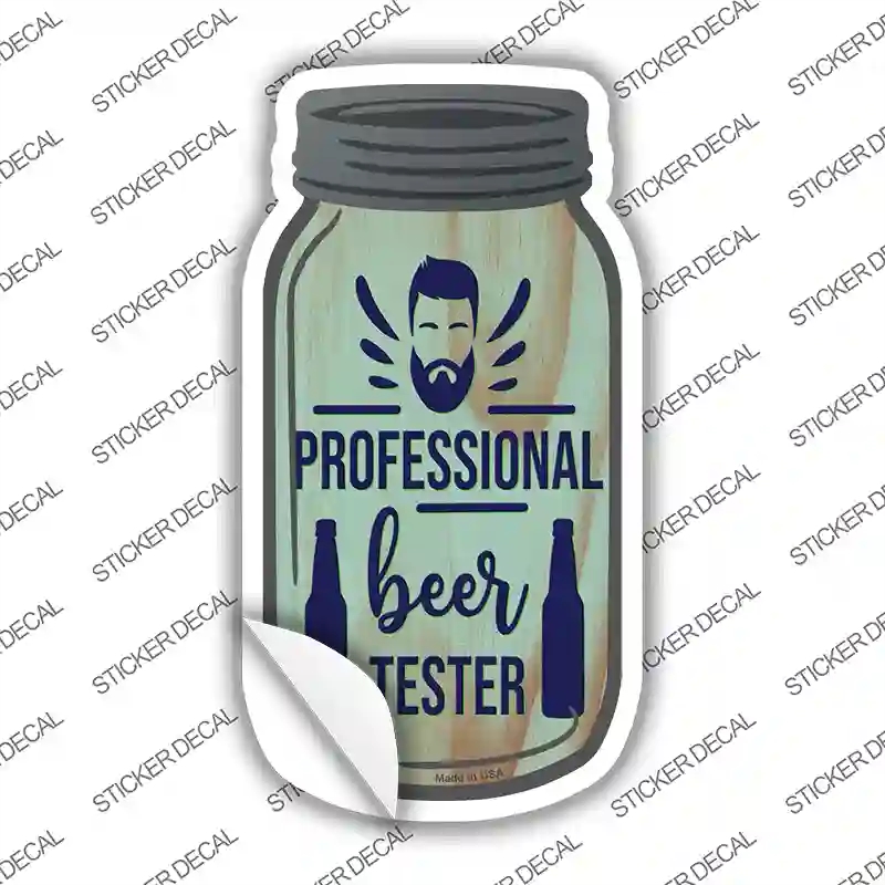 MJ-280s-S Professional Beer Tester Novelty Mason Jar Sticker Decal, Small
