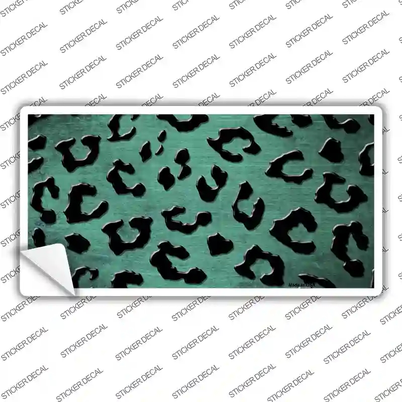 LP-7346s-S Mint Black Cheetah Oil Rubbed Novelty Sticker Decal, Small