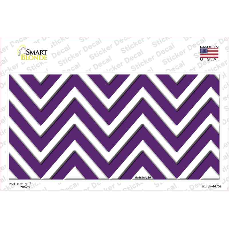 LP-4475s-M Purple Chevron Novelty Sticker Decal, Medium