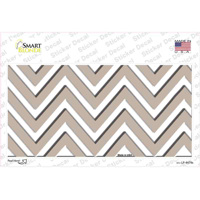 LP-4479s-M Tan Chevron Novelty Sticker Decal, Medium