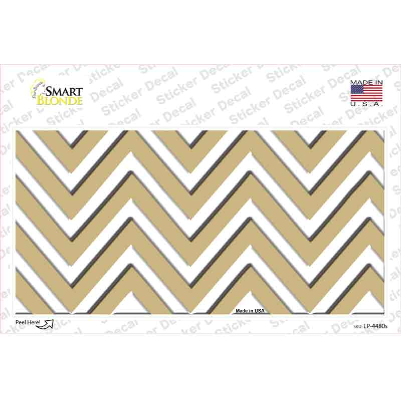 LP-4480s-M Gold Chevron Novelty Sticker Decal, Medium
