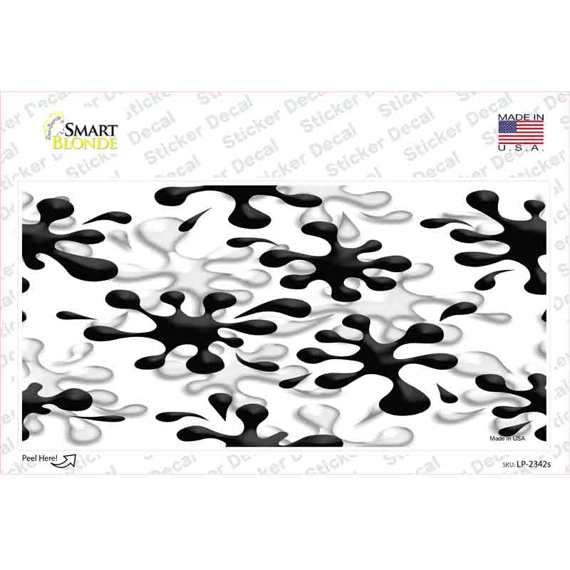 LP-2342s-M Splatter Black White Novelty Sticker Decal, Medium