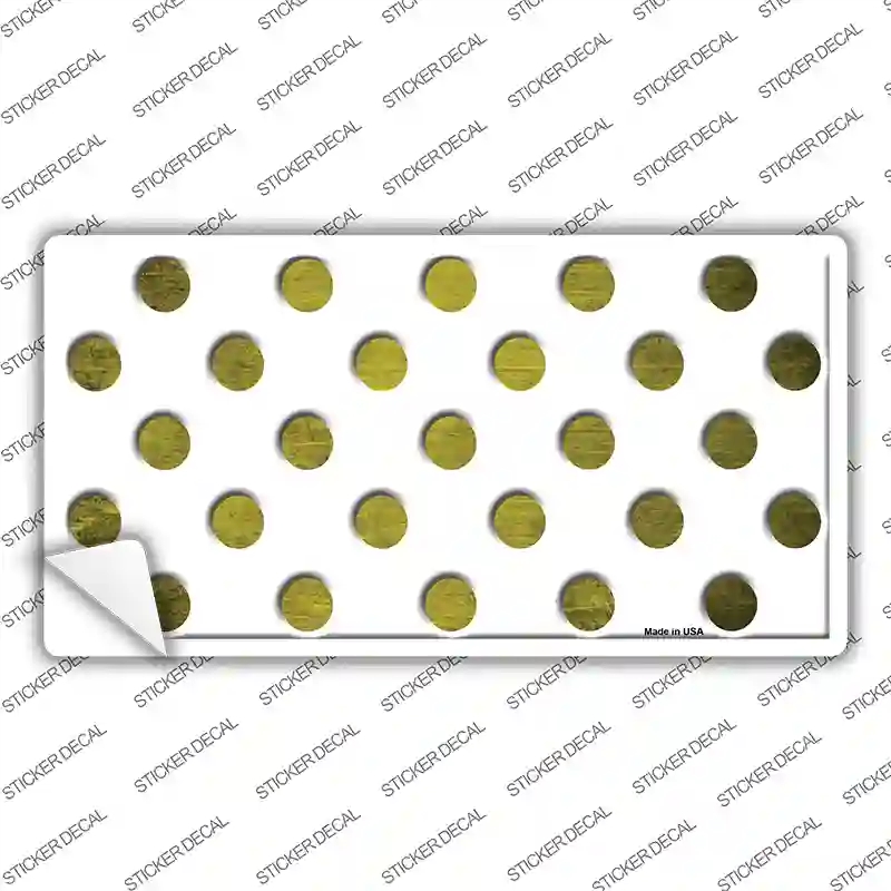 LP-6975s-XL Yellow White Dots Oil Rubbed Novelty Sticker Decal, Extra Large