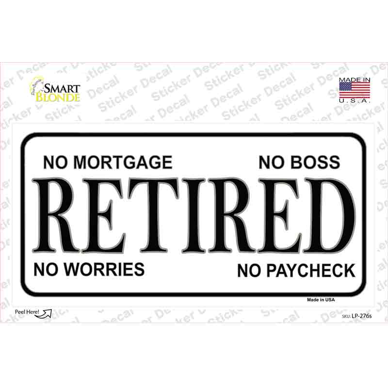 LP-276s-M Retired No Worries Novelty Sticker Decal, Medium