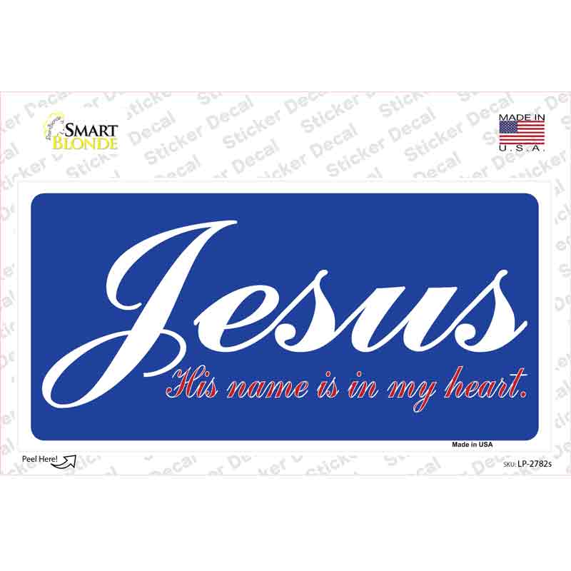 LP-2782s-M Jesus Blue Novelty Sticker Decal, Medium