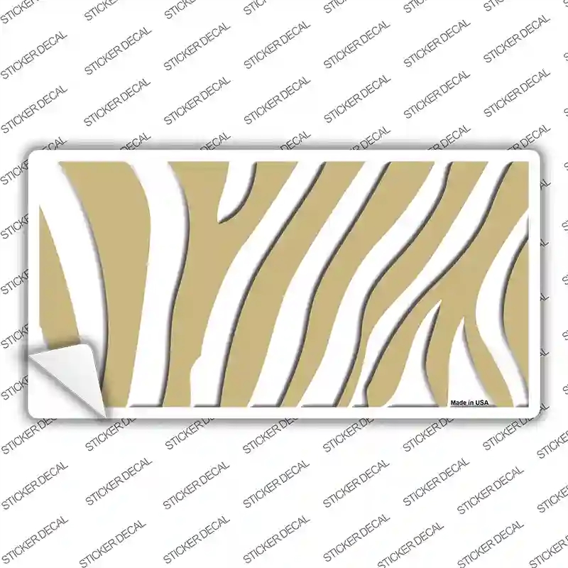 LP-2913s-L Gold White Zebra Novelty Sticker Decal, Large