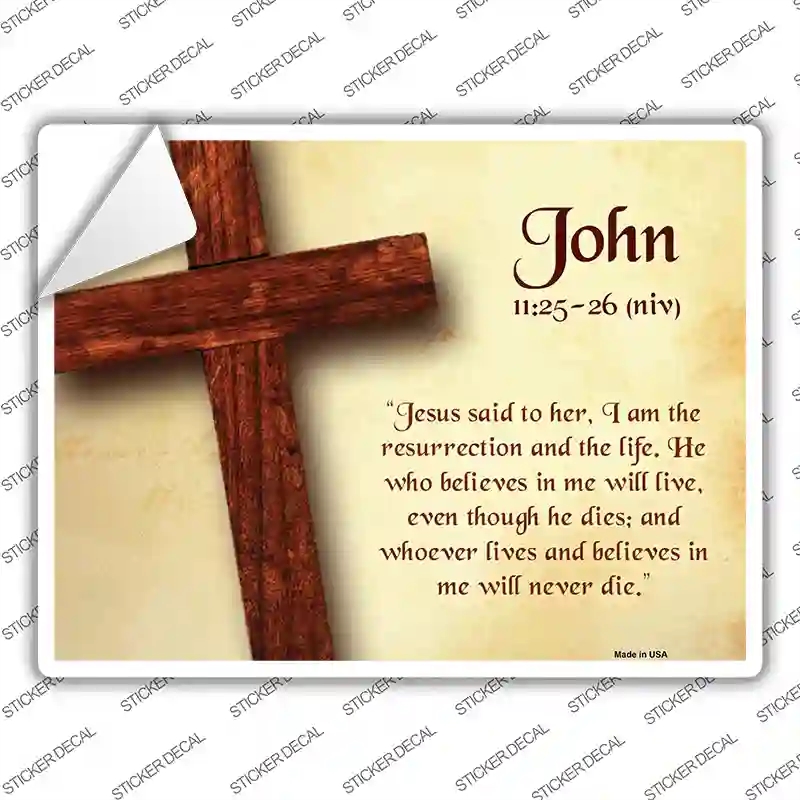 P-1072s-S John 11-25-26 Novelty Rectangle Sticker Decal, Small