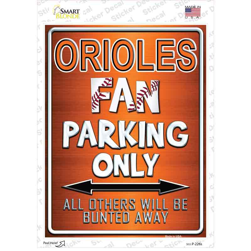P-226s-M Orioles Novelty Rectangle Sticker Decal, Medium