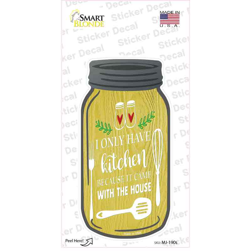 MJ-190s-M Kitchen Came with House Novelty Mason Jar Sticker Decal, Medium