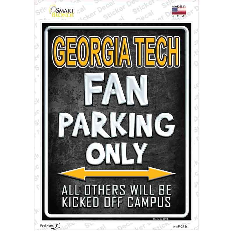 P-278s-M Georgia Tech Novelty Rectangle Sticker Decal, Medium