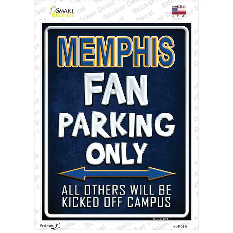 P-284s-M Memphis Novelty Rectangle Sticker Decal, Medium