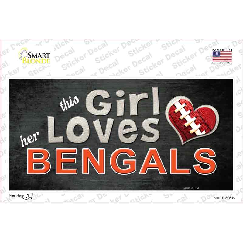 LP-8061s-M This Girl Loves Her Bengals Novelty Sticker Decal, Medium