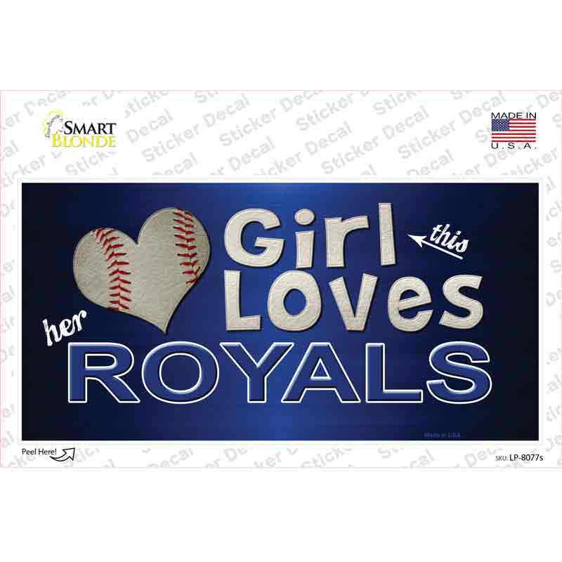 LP-8077s-M This Girl Loves Her Royals Novelty Sticker Decal, Medium